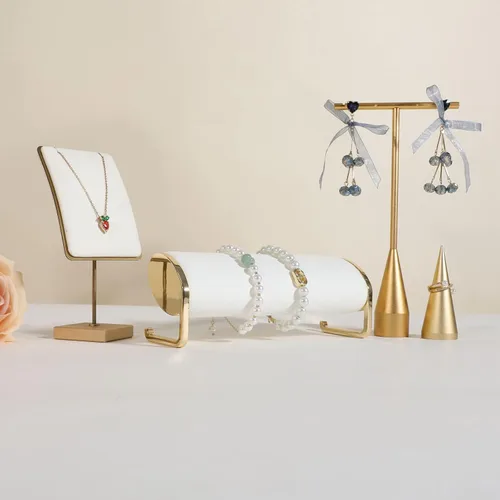 Vista 5 de GemeShou Exhibiciones de pulsera de terciopelo blanco para la venta, organizador de brazalete y almacenamiento para espectÃ¡culo, soporte de reloj