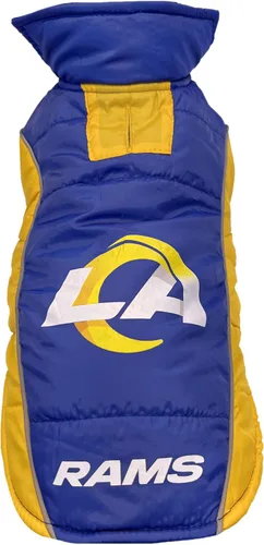 Vista 12 de NFL Buffalo Bills Chaleco acolchado para perros y gatos, talla S. Abrigo cálido, acogedor e impermeable, para perros y gatos pequeños y grandes. La