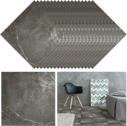 Vista 16 de Spiareal 48 piezas de azulejos de despegar y pegar para el suelo de vinilo de 12 x 12 pulgadas, autoadhesivos, impermeables, de bricolaje para baño