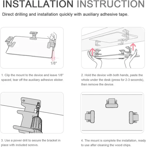 Vista 7 de IFCASE Soporte de 2 niveles para computadora portátil debajo del escritorio, soporte de metal de dos pisos para computadora portátil, MacBook Pro