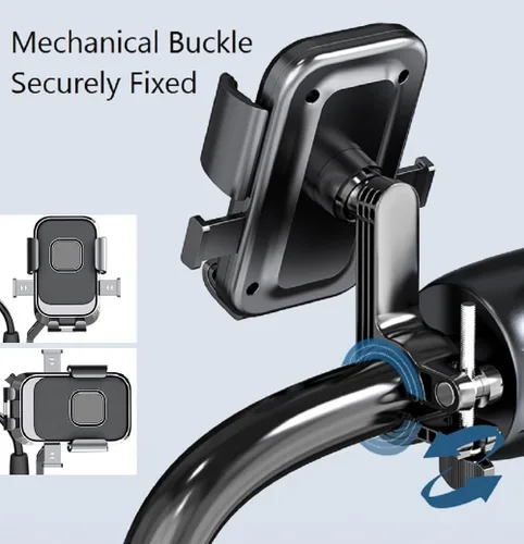 Vista 6 de Soporte para bicicleta, soporte universal para manillar de teléfono de motocicleta, giratorio de 360°, para bicicleta, motocicleta, scooter