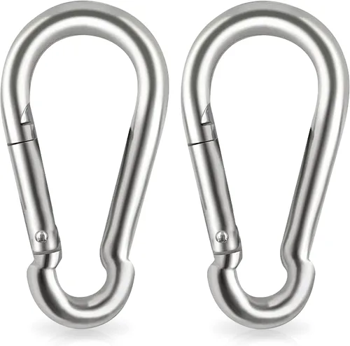 Vista 14 de Clips de mosquetón de bloqueo, gancho de resorte de acero inoxidable, mosquetón de bloqueo resistente, 304 de acero inoxidable de alta calidad