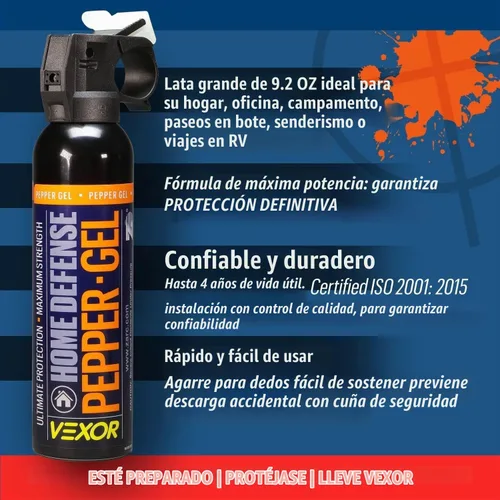 Vista 2 de Vexor Home Defense - Spray de pimienta de gel de 9.2 onzas con rango de 20 pies para una máxima protección contra Zarc™