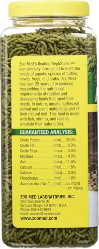 Vista 2 de Zoo Med ReptiSticks - Alimento flotante para tortugas acuáticas, 8 onzas