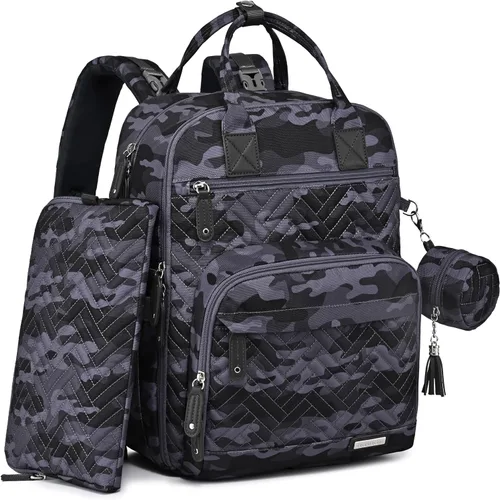iniuniu Mochila para pañales, kit 4 en 1, bolsas de bebé unisex grandes para niños y niñas, mochila de viaje impermeable con bolsa para pañales