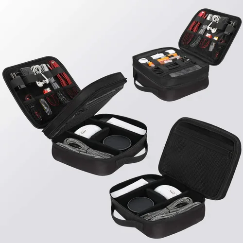 Vista 2 de MATEIN Organizador de viaje electrónico, funda de accesorios electrónicos resistente al agua con asa, bolsa de gimnasio para hombres, mochila