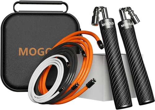 Cuerda de Saltar con Peso para Hombres y Mujeres - Cuerdas de salto pesadas intercambiables de 1/5 lb, 1/4 lb, 1/2 lb - Giro de 360 Grados -