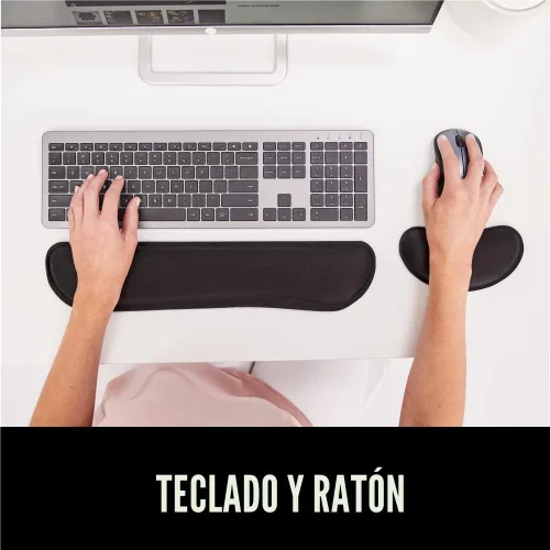 Vista 8 de Gorilla Grip - Reposamuñecas ergonómico de espuma viscoelástica de gel suave para teclado y mouse, antideslizante, para aliviar el dolor al Negro