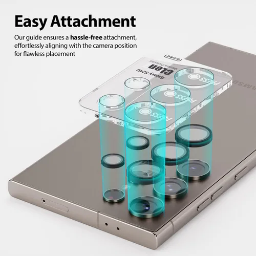 Vista 4 de [Tipo de anillo de cámara domo] Protector de cámara Galaxy S24 Ultra de Whitestone [instalación de un toque] - Paquete de 2 compatibles con Galaxy