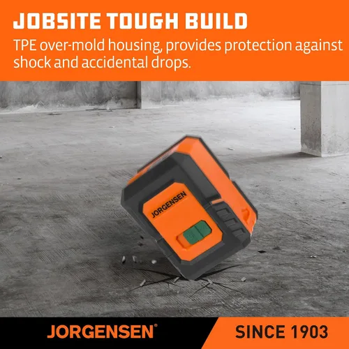 Vista 6 de JORGENSEN Nivel Láser con Trípode, Módulos Duales de 100 FT Herramienta Niveladora Láser de Línea Cruzada Autonivelante con Base Magnética de 360°