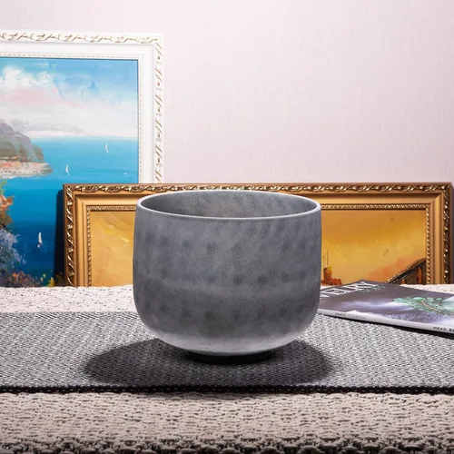 Vista 9 de TOPFUND Moldavite - Cuenco de cristal con infusión de 432 Hz C Note de 8 pulgadas, chakra raíz con funda de transporte resistente y mazo de gamuza