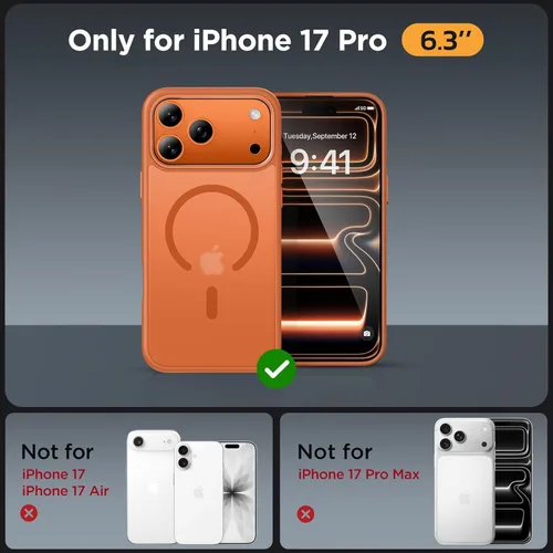 Vista 652 de Miracase - Funda magnética para iPhone 13 de 6.1 pulgadas (compatible con MagSafe) (con 2 protectores de pantalla), protección de grado militar