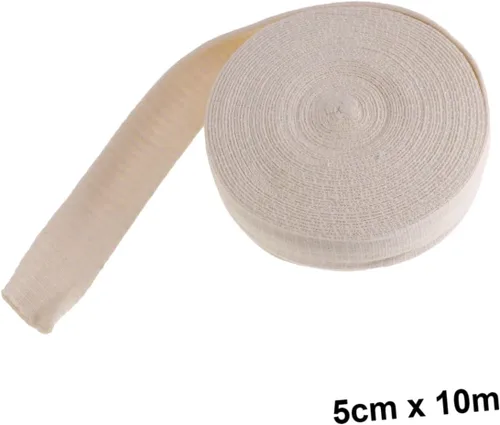 Vista 2 de VALICLUD High Elastic Tubular Cotton Bandage Wrap for Men Beige 10m Compression and Support for Sprains Injuries and Recovery for Athletic Use and