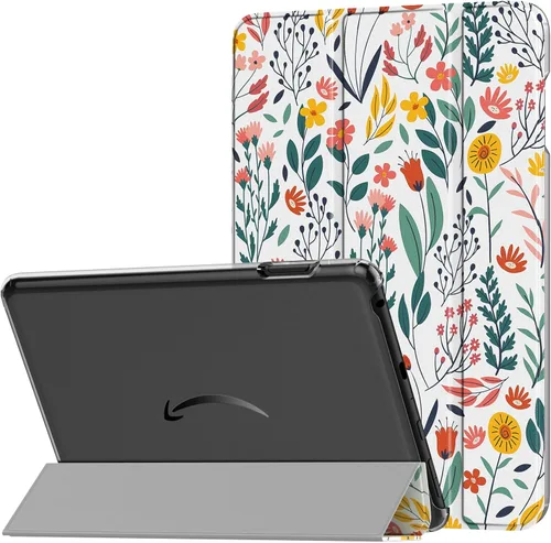 Vista 15 de MoKo Funda para tableta Amazon Kindle Fire HD 8 y 8 Plus (12/10ª generación, 2022/2020), funda de piel sintética con soporte triple y carcasa azul