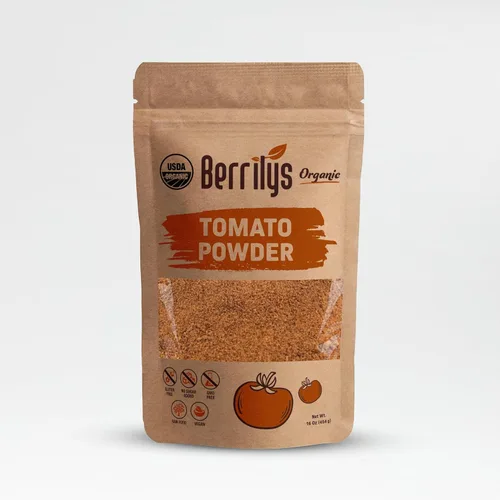 Vista 8 de Berrilys Tomate seco en polvo con sal, certificado orgánico USDA, deshidratado, molido, ideal para pizza, pasta, hornear, condimentos, sopas