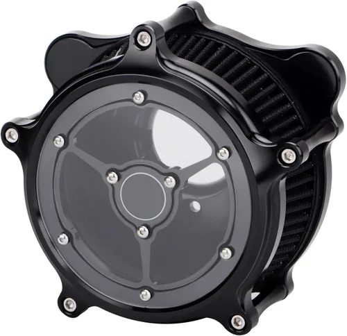 Vista 25 de Filtro de admisión de filtro de aire de corte CNC negro de aluminio para Harley DYNA 1993-2016, Touring Street Glide Electra Glide 1993-2007