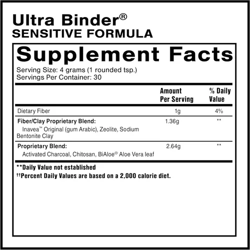 Vista 2 de Quicksilver Scientific Fórmula ultra sensible a la carpeta - Suplemento de salud intestinal con carbón activado, arcilla de bentonita - Polvo