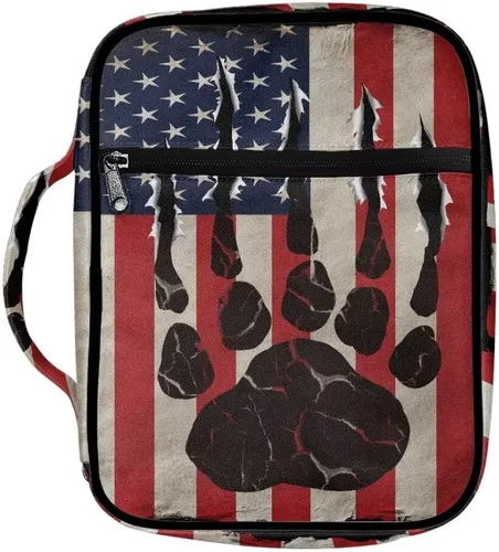 Coldinair Funda de la Biblia de la bandera estadounidense para hombres, niños y mujeres, funda de transporte para libros, bolsa de iglesia, funda