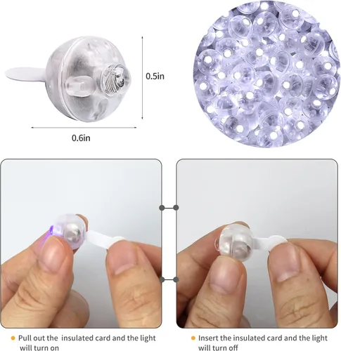 Vista 3 de Aogist 100 luces de globo con gancho, largo tiempo de espera, mini luz impermeable para fiesta de cumpleaños, boda, Navidad, Halloween, Pascua