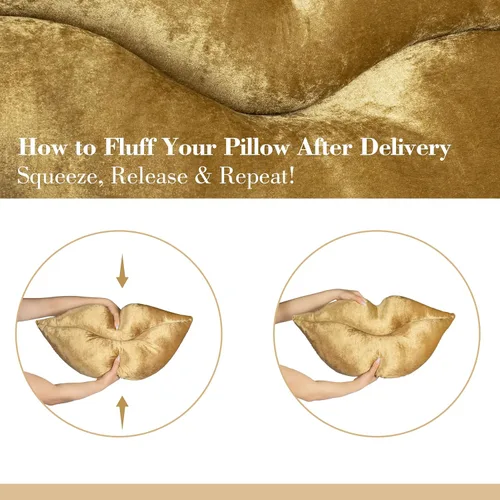 Vista 3 de AELS Almohadas de labios 3D, suaves y suaves, decorativas, almohadas de amor, lindas almohadas de 20 x 11 pulgadas para sofá, cama, sala de estar