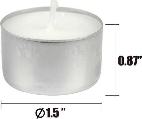 Vista 5 de Stonebriar Paquete de 50 velas de té largas sin perfume sin perfume con 8 horas de tiempo de combustión extendido, color blanco, 50
