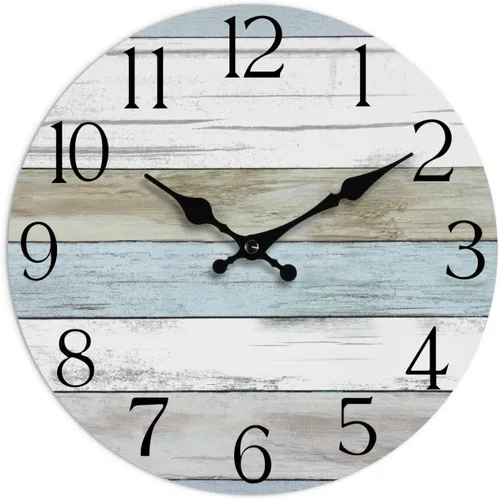 Vista 11 de 8 Inch Silent Wall Clock, Battery Operated, Blue White A-blue White