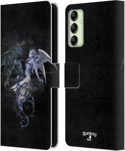 Vista 7 de Head Case Designs Officially Licensed Alchemy Gothic Caduceus Rex Dragon Leather Wallet Case Compatible with Samsung Galaxy A14 5G