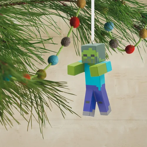 Vista 5 de Hallmark Minecraft Zombie - Adorno de Navidad (1.48 x 3.05 x 1.29 pulgadas)