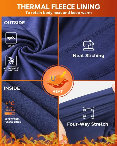 Vista 4 de CL convallaria Conjunto de ropa interior térmica para hombre con bragueta, capa base larga para invierno, equipo de caza, parte superior e inferior