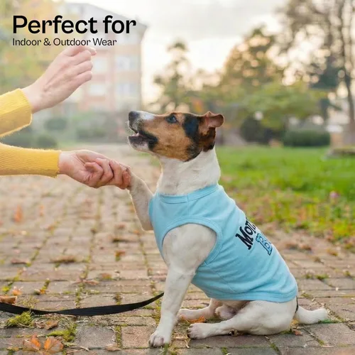 Vista 13 de Playera parisina para perros con palabras bordadas "I Love My Mommy" - 100% algodón, camiseta rosa para perros - Chaleco sin mangas para mascotas