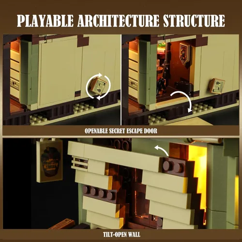 Vista 3 de FUNWHOLE Western-Saloon Lighting - Juego de ladrillos de construcción - The Old West Saloon - Juego de modelos de construcción de luz LED, 2026
