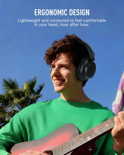 Vista 6 de EKSA Auriculares inalámbricos sobre la oreja, auriculares Bluetooth con micrófono, audio de alta resolución, tiempo de reproducción de 90 horas, 6