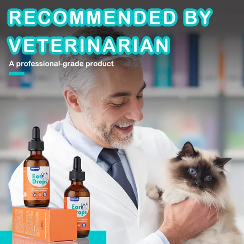 Vista 6 de Gotas limpiadoras de oídos para perros, tratamiento de infecciones de oídos para perros y gatos, solución natural de limpieza de oídos para orejas