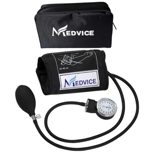 MEDVICE - Manguito de presión arterial manual - Esfigmomanómetro aneroide de tamaño universal - Monitor de presión arterial para enfermeras - Mejor