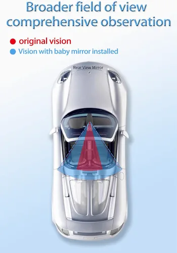 Vista 6 de Espejo retrovisor universal para interior de automóvil, espejo convexo de gran ángulo para bebé, espejos retrovisores con clip para ver a