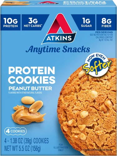 Vista 12 de Atkins Galleta de proteína con chispas de chocolate, postre proteico, rico en fibra, 0.11 onzas de carbohidratos netos, 0.04 oz de azúcar, apto