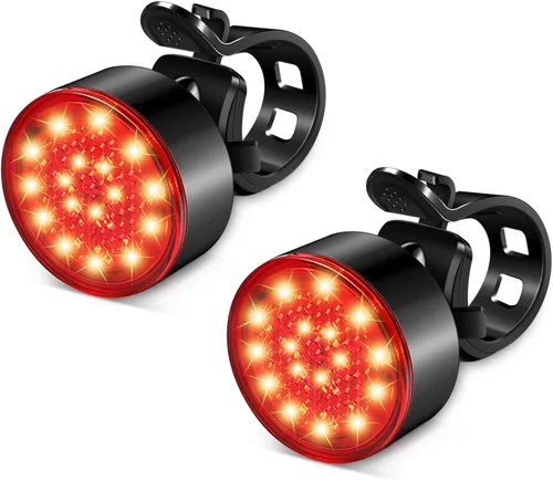 Ascher USB Rechargeable LED Bike Tail Lights 2 Pack, Bright Bicycle Cycling Rear Light, 4 Light Mode Options Safety Bike Light for Adults Kids Men