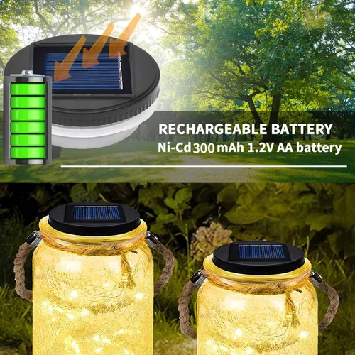 Vista 3 de Paquete de 3 luces solares de repuesto, luces solares de repuesto para tapa superior con juntas de silicona de repuesto para frascos de 3.35