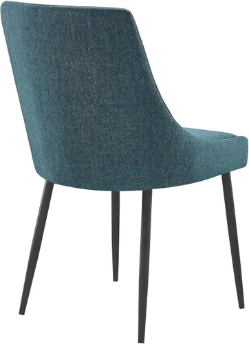 Vista 24 de Modway Viscount - Juego de 2 sillas de comedor tapizadas de tela, color blanco y negro