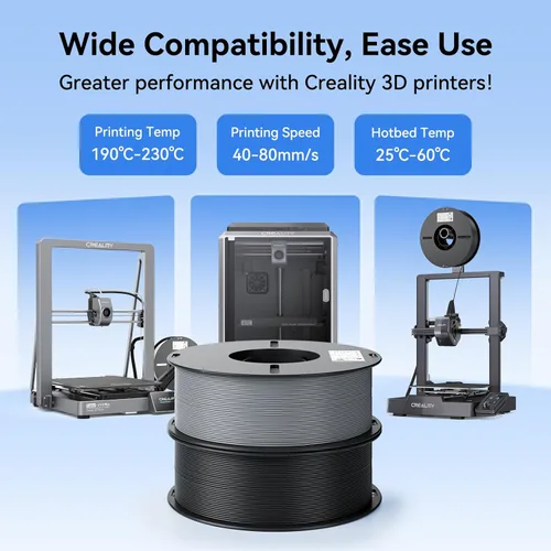 Vista 4 de Creality Filamento para Impresora 3D, Paquete de Filamento PLA de 1.75mm para Impresión 3D, Filamento PLA para Impresoras 3D Ender, Sin Enredos