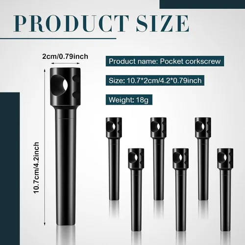 Vista 2 de Patelai Sacacorchos de vino de bolsillo de viaje, abrebotellas de vino portátiles a granel, abrebotellas de plástico para corcho, mini tornillo