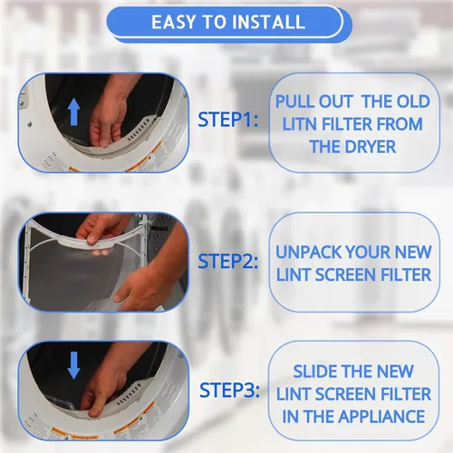 Vista 4 de Compatible Lint Filter for LG DLE2601R, DLE2601W, DLE2701V, DLE3050W, DLE3170W Dryer Models