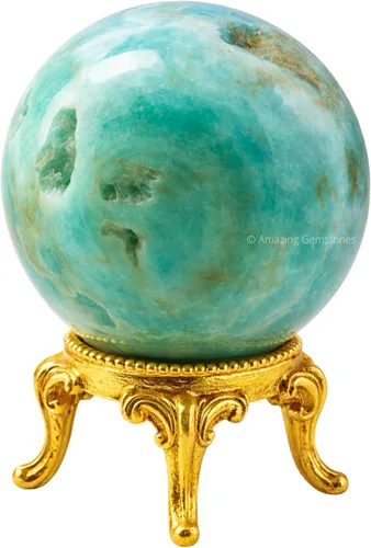 Vista 69 de Amazing Gemstone Bola de cristal de Yaxaita con soporte, bolas de meditación de esfera de cristal de 1.5 pulgadas para brujería y bolas decorativas