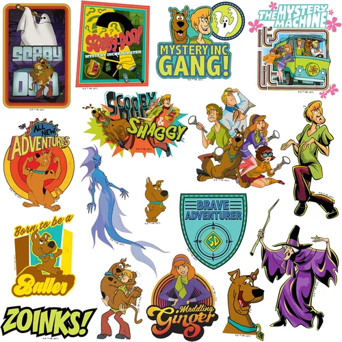 Vista 4 de Scooby-DOO Paquete de Calcomanías Troqueladas de Vinilo Grandes de Lujo Paquete Variado - Laptop, Botella de Agua, Álbumes de Recortes, Tableta