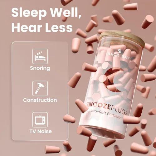 Vista 3 de SnoozePlugs Tapones para los oídos de espuma ultra suave para dormir, 60 pares de tapones de espuma cómodos para los oídos que duermen de lado