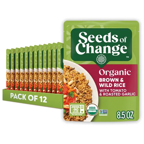 Vista 12 de SEEDS OF CHANGE Arroz basmati marrón orgánico certificado, alimentos orgánicos, bolsa de 8.5 onzas (paquete de 12)