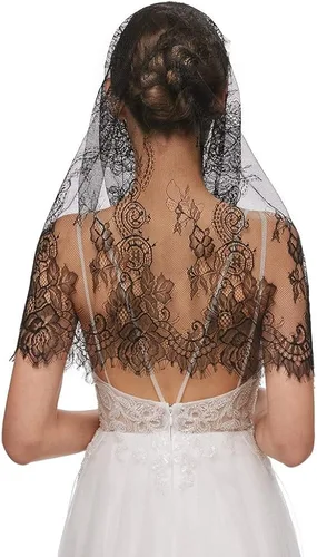 Vista 4 de Nanchor Bridal Veil Women's Simple Tulle Short Wedding Veil Ribbon Edge with Comb for Wedding Bachelorette Party