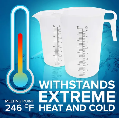 Vista 6 de 8 onzas (250 mL) jarra medidora, de plástico, multiusos - Excelente para productos químicos, aceite, piscina y césped - Incrementos de onzas (oz)