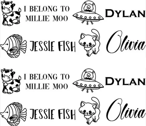 Sello de ropa etiqueta personalizada. ELIGE SU DISEÑO y FONT - Sello su ropa con su nombre personalizado. Ideal para camisetas de niños Sello de