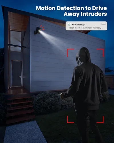 Vista 4 de Cámaras de seguridad BECAMSO inalámbricas para exteriores con batería: cámara horizontal de 180° para seguridad del hogar, batería, cámara